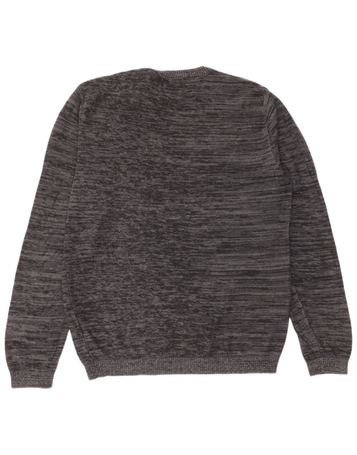 JACK & JONES Mens Crew Neck Jumper Sweater Small Grey Flecked Cotton