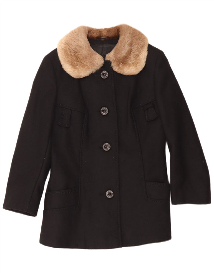 Your Sixth Sense Womens Overcoat UK 10 Small Black Wool