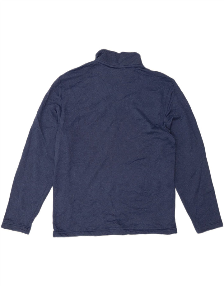 Izod Mens Zip Neck Top Long Sleeve Small Navy Blue Polyester