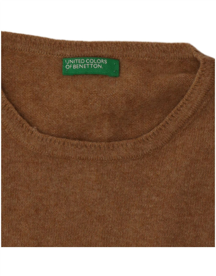 Maglione maglione girocollo da uomo Benetton marrone medio