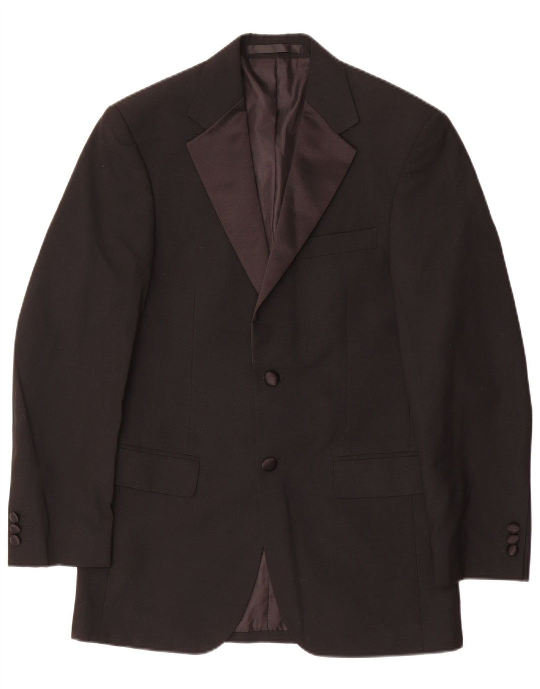 Marks & Spencer Mens 2 Button Blazer Jacket UK 34 Small Black Polyester