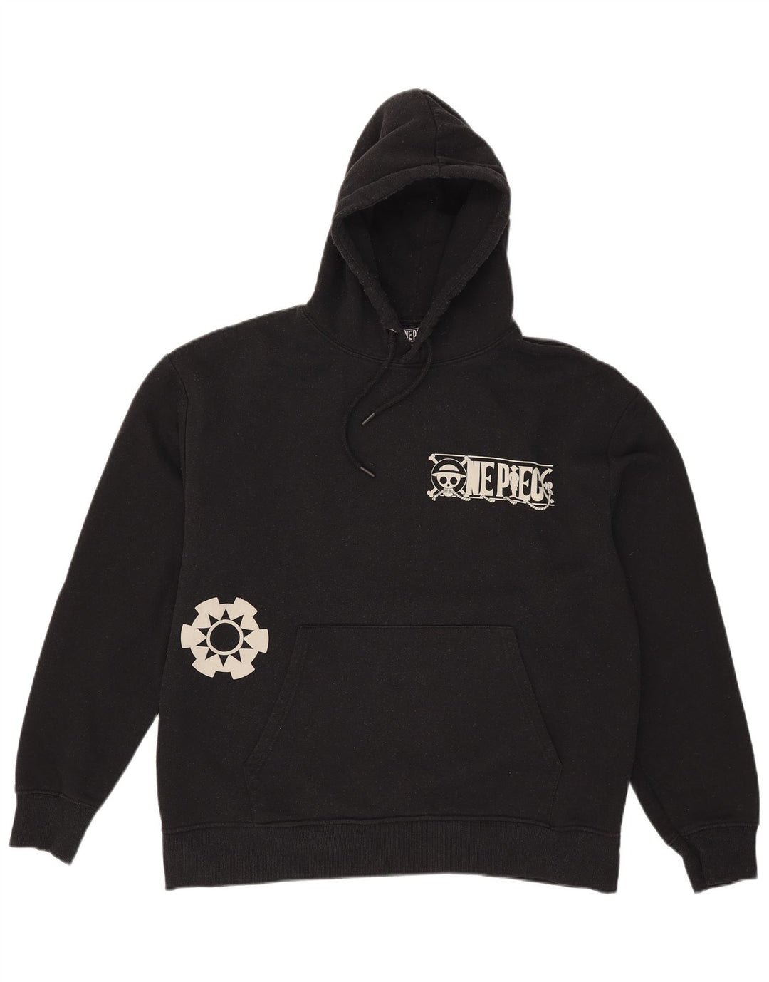Pull & Bear Mens Graphic Hoodie Jumper XL Black Polyester
