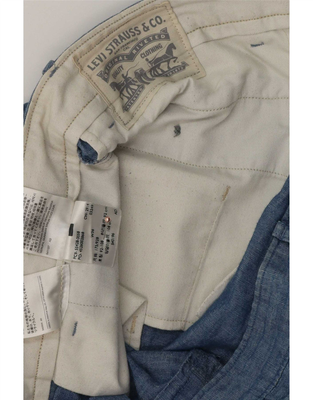 Levi's Short Chino Homme W36 Large Bleu Coton