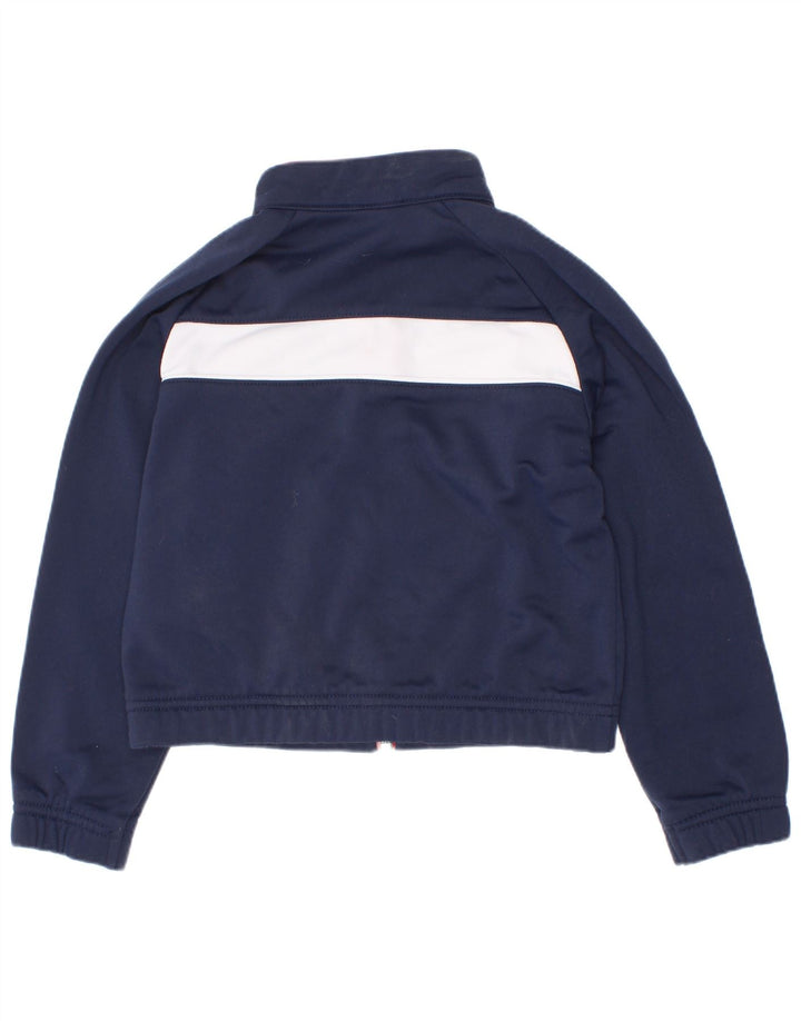 Nike Boys Tracksuit Top Jacket 3-4 Years XS Navy Blue Colourblock Polyester