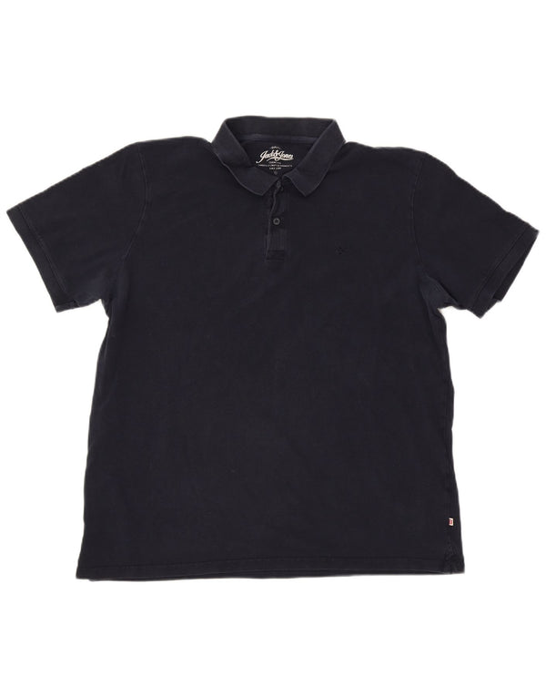 Ανδρικό μπλουζάκι πόλο Jack & Jones XL Navy Blue