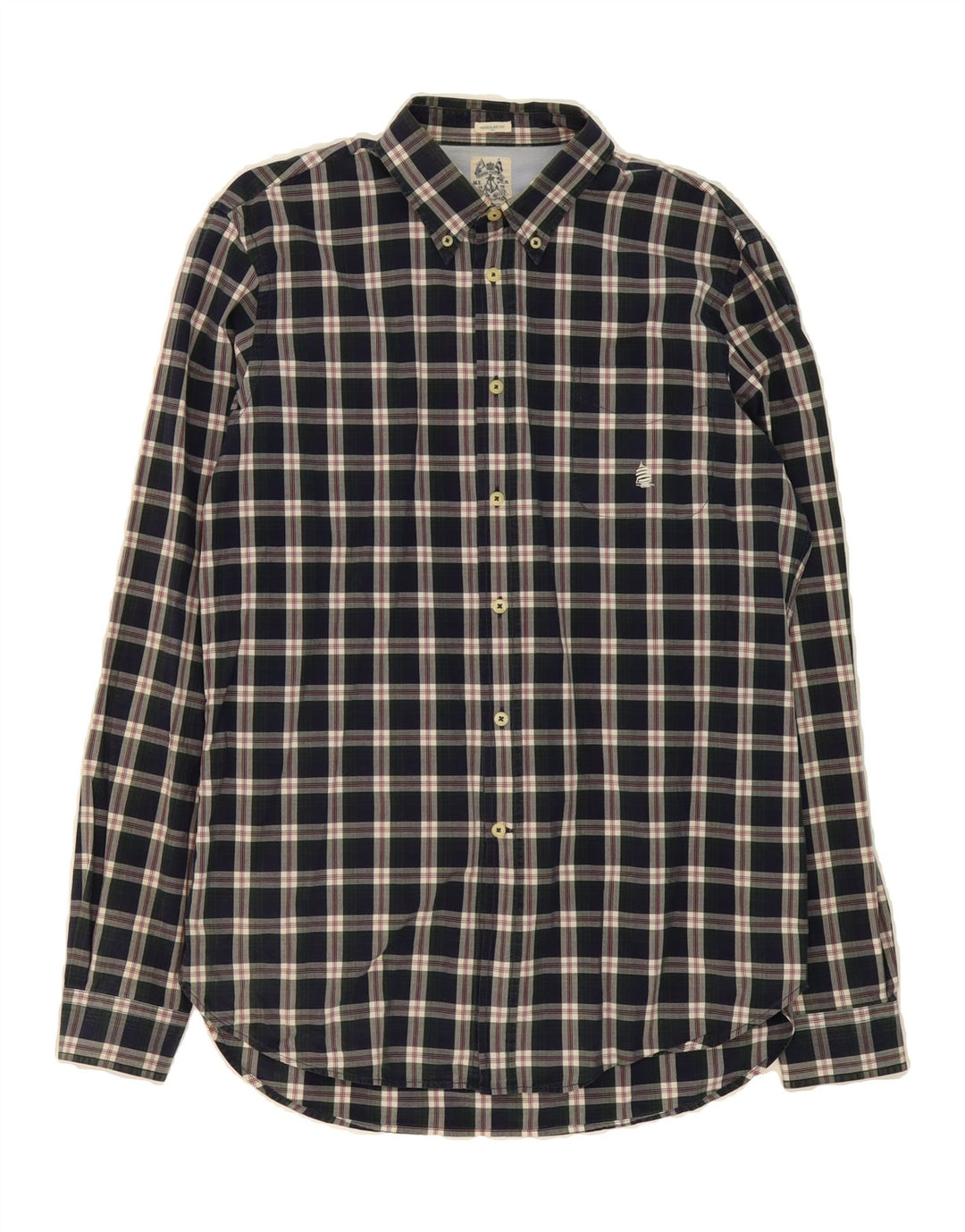 MARINA YACHTING Mens Regular Fit Shirt Size 41 Large Navy Blue Check Vintage Marina Yachting and Second-Hand Marina Yachting from Messina Hembry 