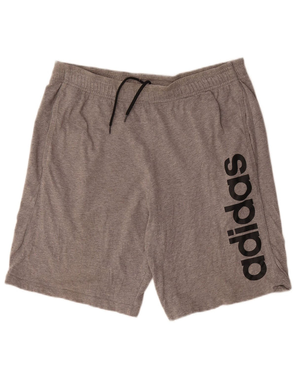 Adidas Herre grafiske sportsshorts Medium Grey Flecked Bomuld