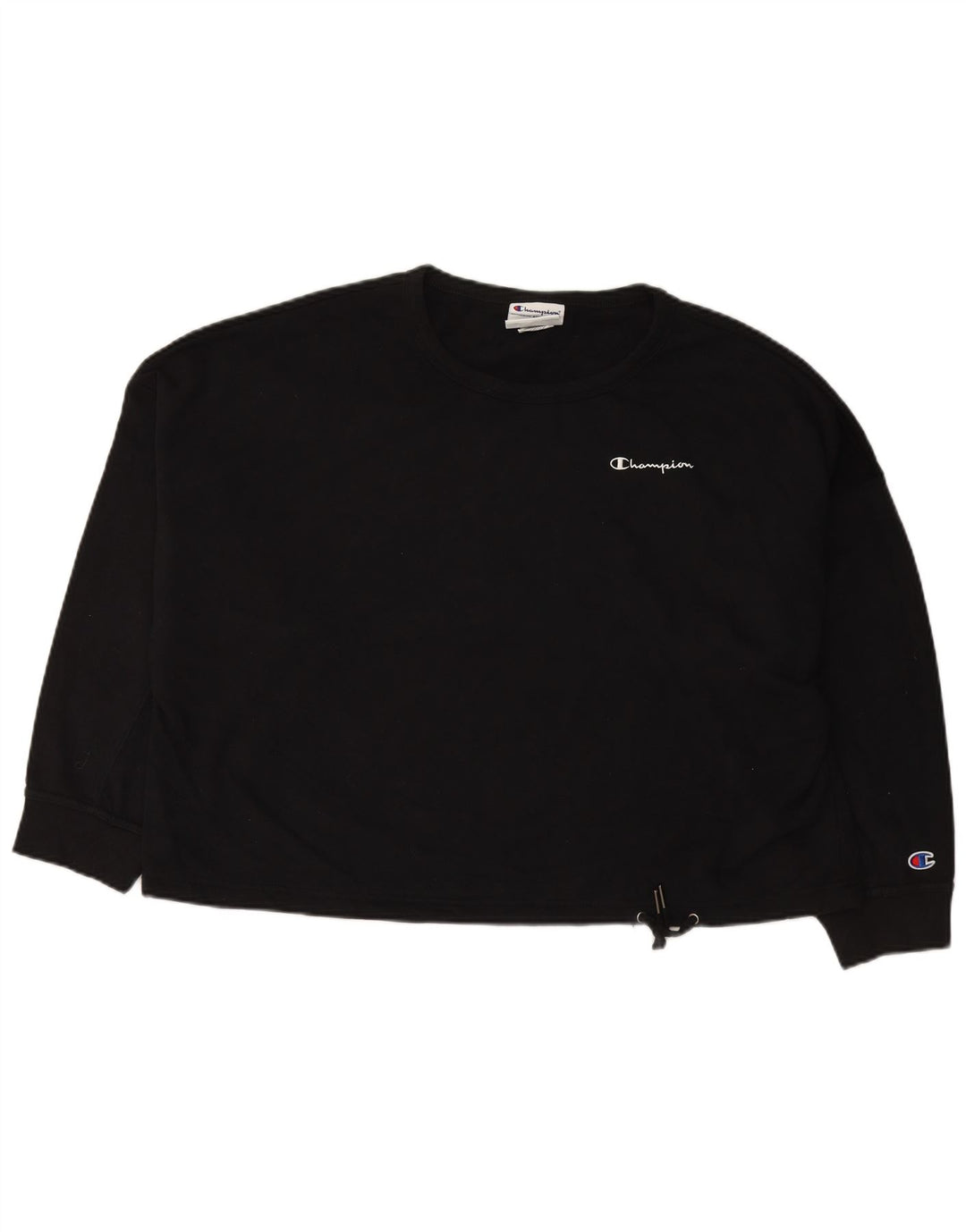 CHAMPION Suéter feminino oversized cropped UK 20 2XL algodão preto