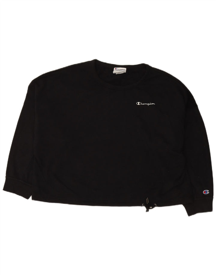 CHAMPION Suéter feminino oversized cropped UK 20 2XL algodão preto