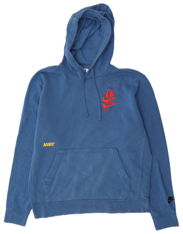 Nike Herren-Kapuzenpullover mit Grafik, mittelblaue Baumwolle