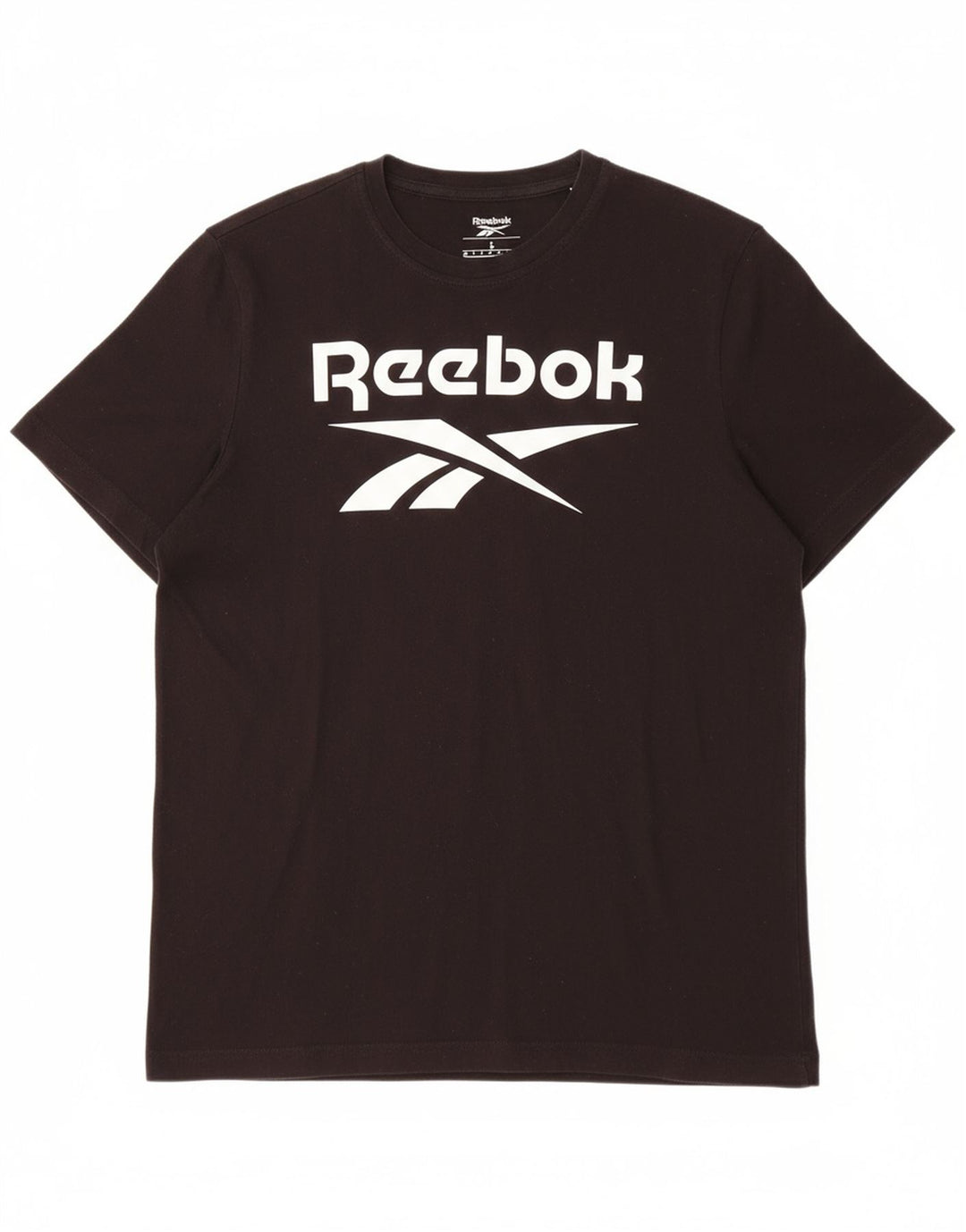 REEBOK Mens Graphic T-Shirt Top Large Black Cotton
