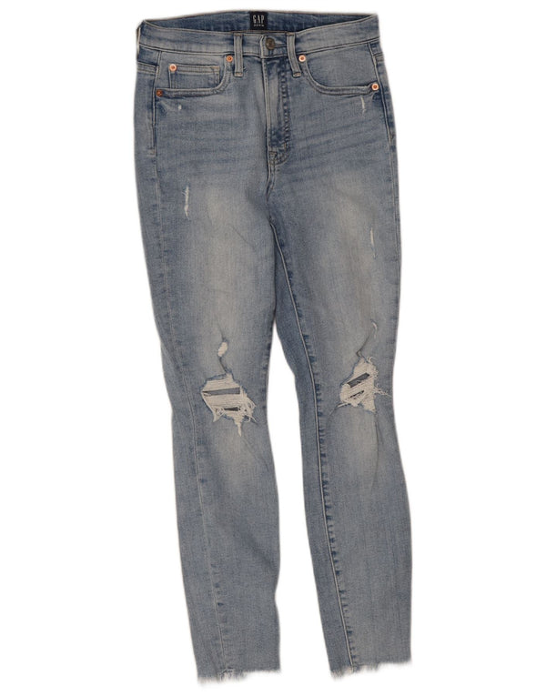 Gap Kvinders Distressed Skinny Jeans W26 L26 Blå Bomuld