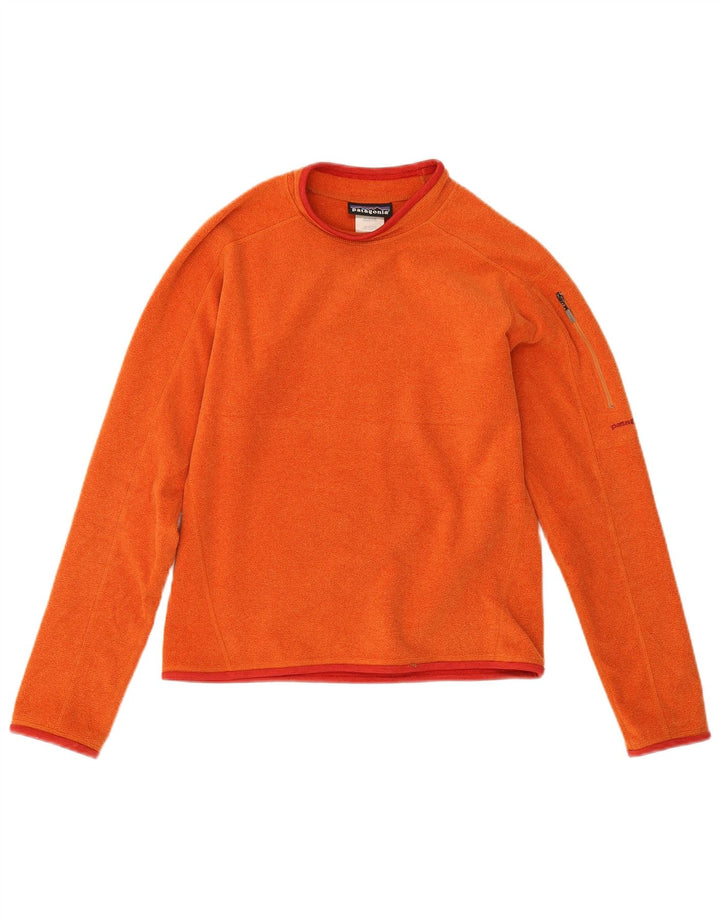 Patagonia Womens Fleece Jumper UK 10 Small Orange Polyester