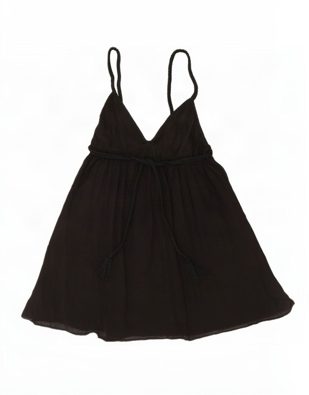 Zara Womens Playsuit UK 12 Mittelschwarze Baumwolle