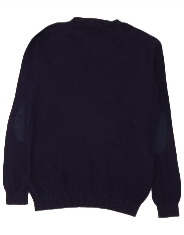 Zara Mens Boat Neck Jumper Sweater Large Navy Blue