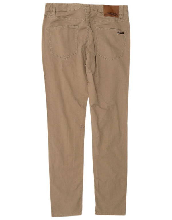 Volcom Mens Vorta Tapered Slim Chino Trousers W30 L32 Khaki Cotton