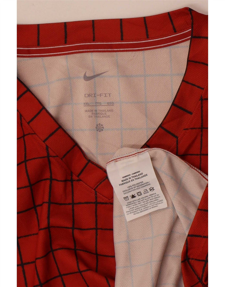 T-shirt da uomo Nike Dri Fit Top 2XL poliestere a quadri arancione