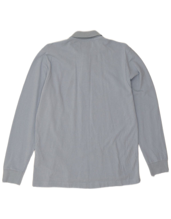 Kappa Mens Long Sleeve Polo Shirt Medium Blue Cotton