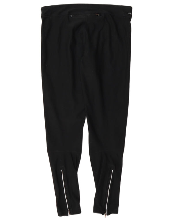 Nike Dame Dri Fit Leggings UK 14 Medium Navy Blue Polyester