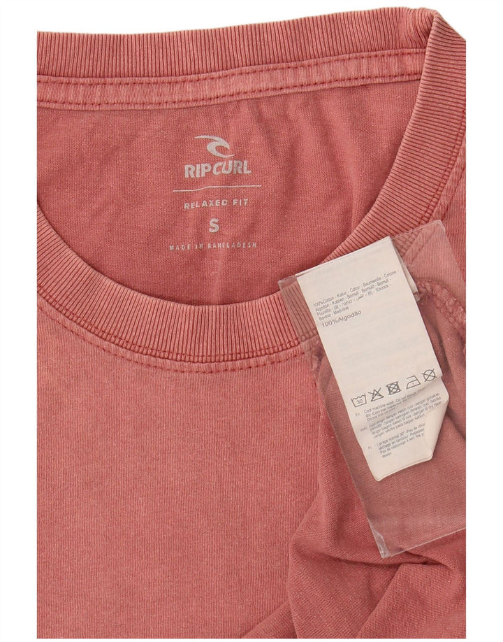Rip Curl Mens Relaxed Fit T-Shirt Top Small Pink Cotton