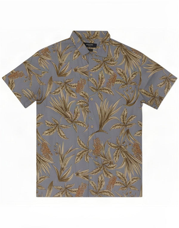 Jack & Jones Camisa hawaiana de manga corta para hombre Algodón floral azul medio