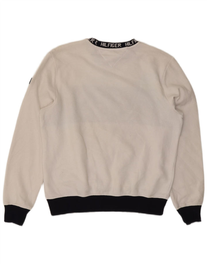 Tommy Hilfiger Herre grafisk sweatshirt Jumper Medium Hvid Colourblock
