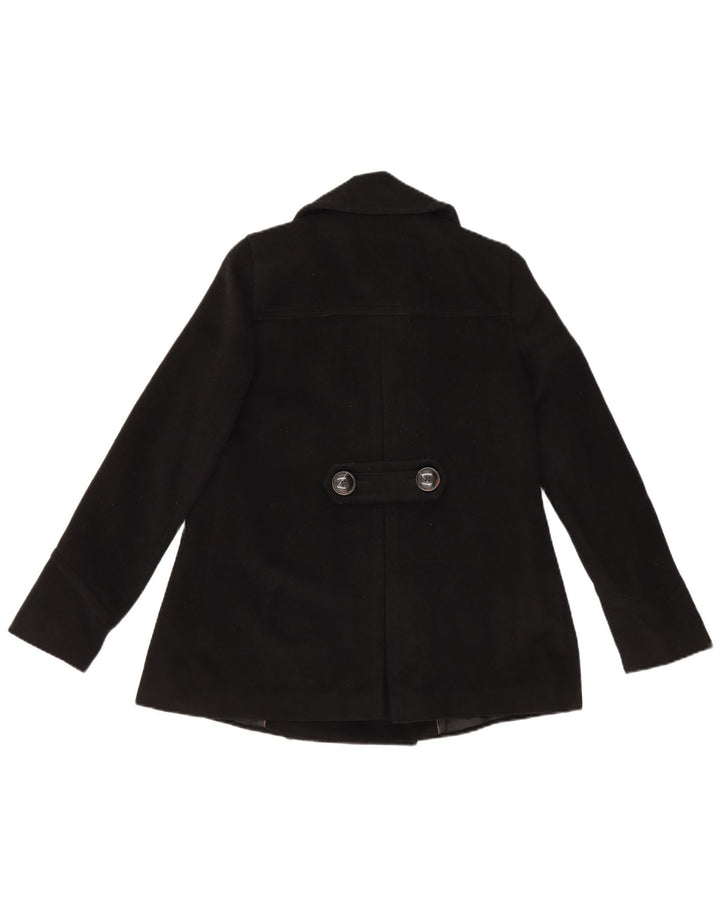 Zara Mujer Chaquetón UK 8 Small Acetato Negro