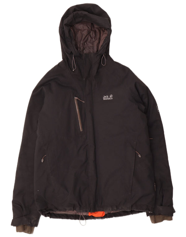 Jack Wolfskin Mens Hooded Padded Jacket UK 40/42 Large Black Polyester