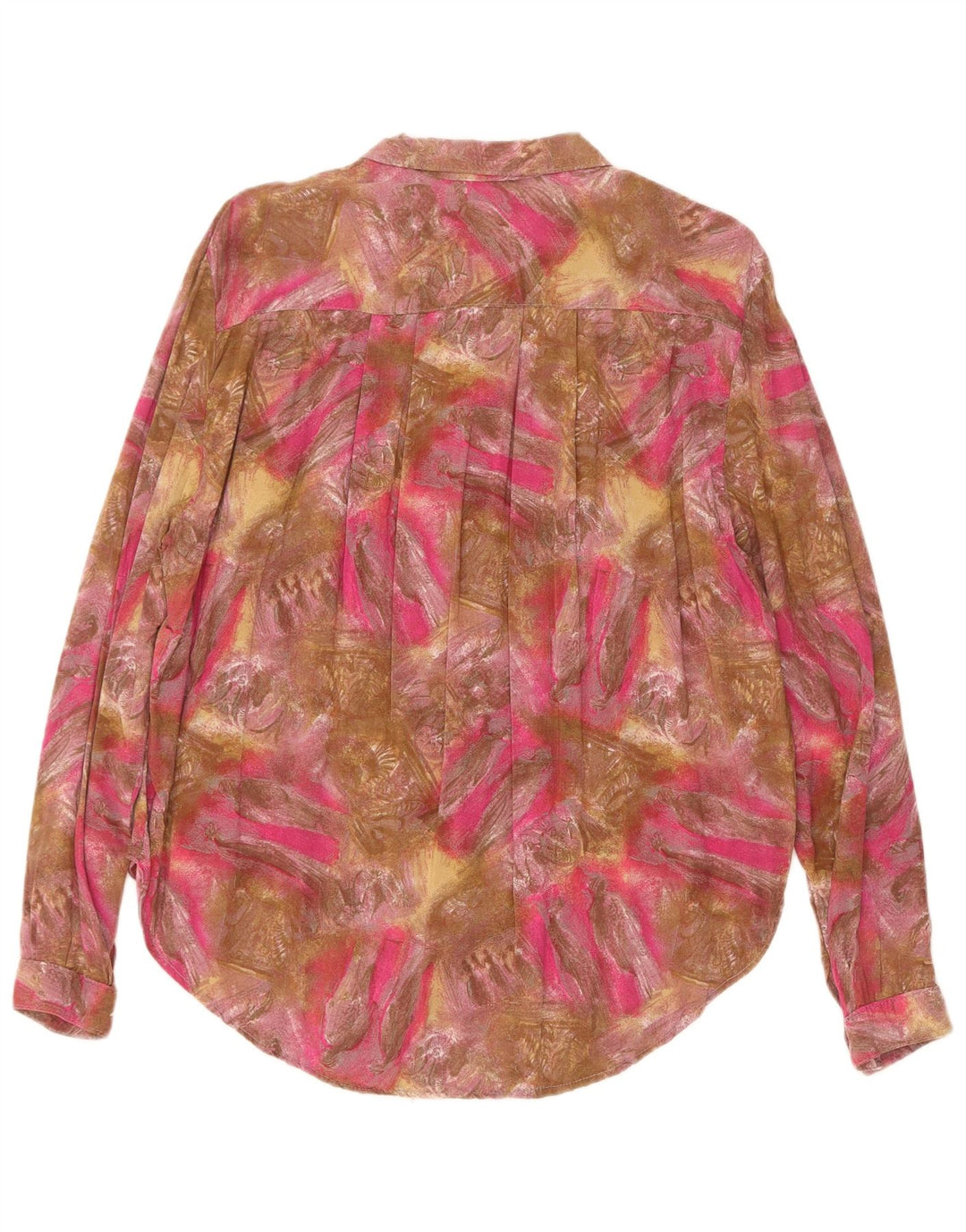 Blusa feminina vintage com estampa abstrata UK 18 XL multicolorida