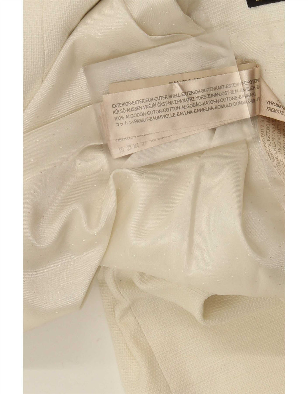 Massimo Dutti Womens 1 Button Blazer Jacket EU 40 Medium Off White Cotton