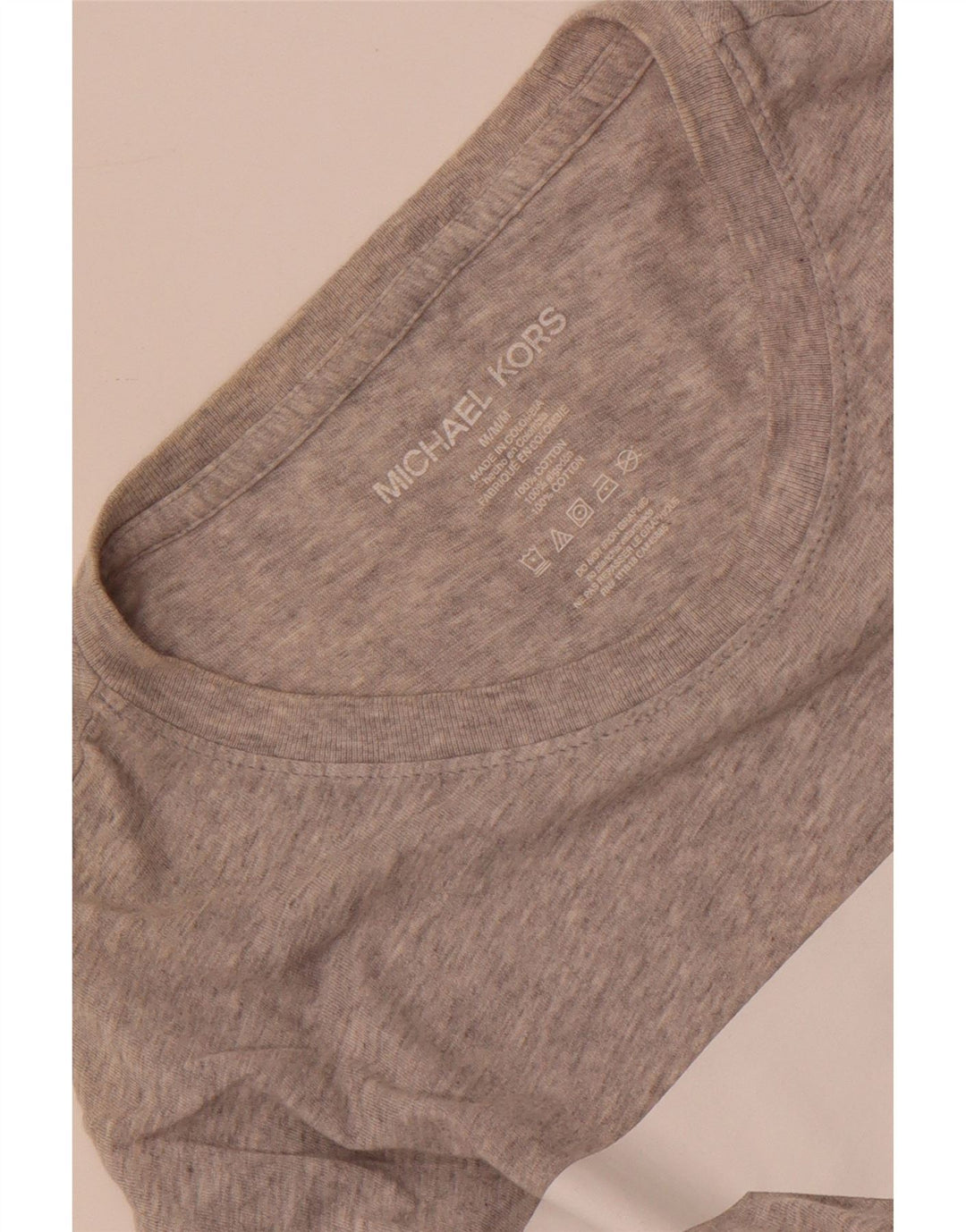 Michael Kors Top grafico da uomo a maniche lunghe in cotone screziato grigio medio