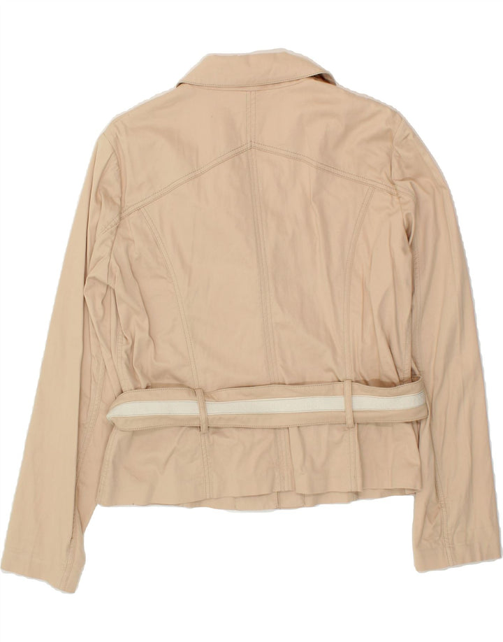 TRUSSARDI JEANS Womens Blazer Jacket IT 46 Large Beige Cotton Vintage Trussardi Jeans and Second-Hand Trussardi Jeans from Messina Hembry 