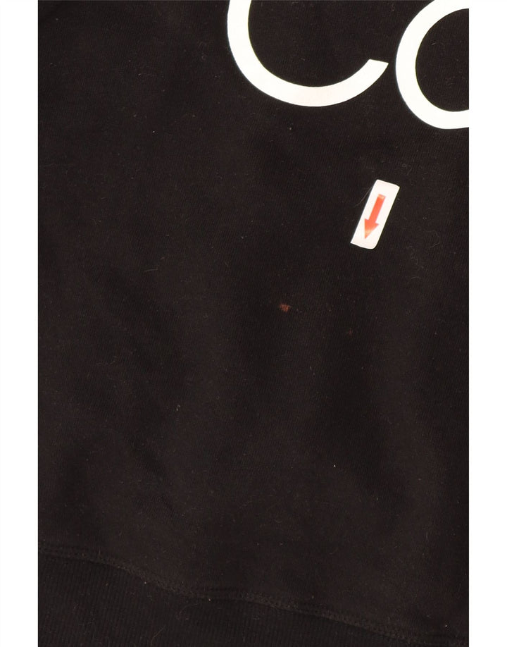 Calvin Klein Womens Crop Graphic Sweatshirt Jumper UK 12 Medium Black