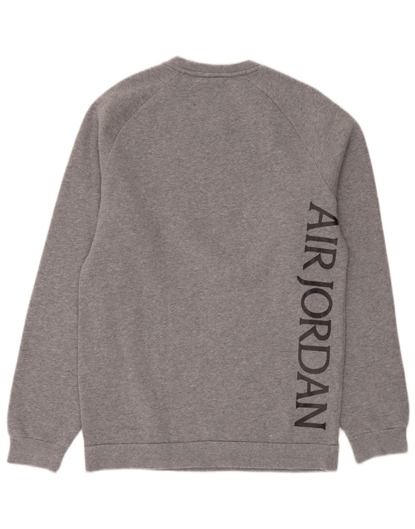 Jordan - Sudadera con gráfico para hombre, jersey pequeño de algodón moteado en gris