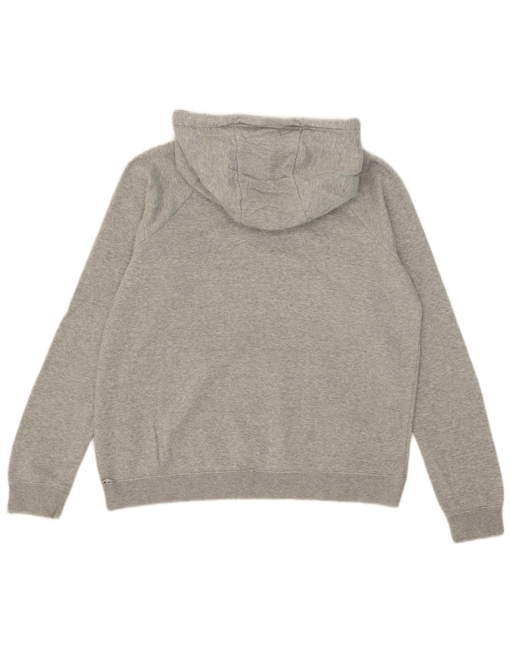 Nike Womens Hoodie Jumper UK 14 Medium Grey Cotton