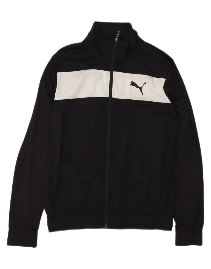 PUMA Herren-Trainingsanzug-Top-Jacke, Mittelschwarzes Farbblock-Polyester