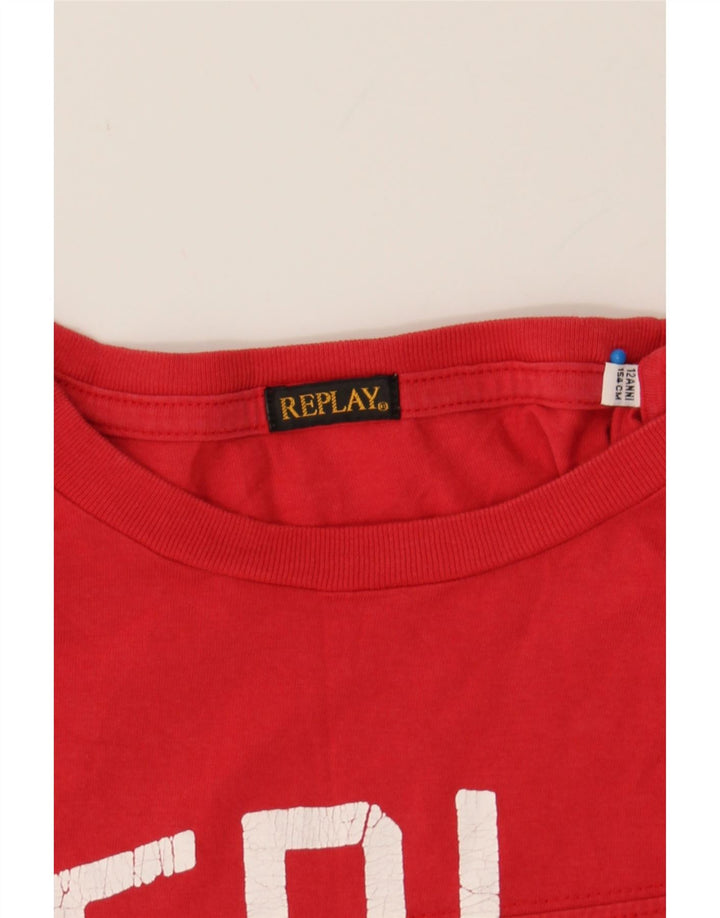 REPLAY Boys Graphic T-Shirt Top 11-12 Years  Red Vintage Replay and Second-Hand Replay from Messina Hembry 