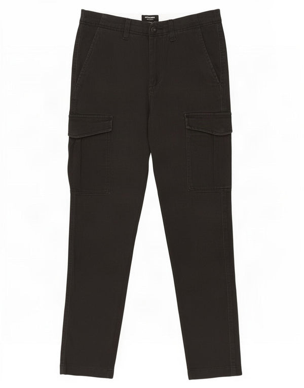 Jack & Jones Mens Slim Cargo Trousers W30 L29 Black Cotton