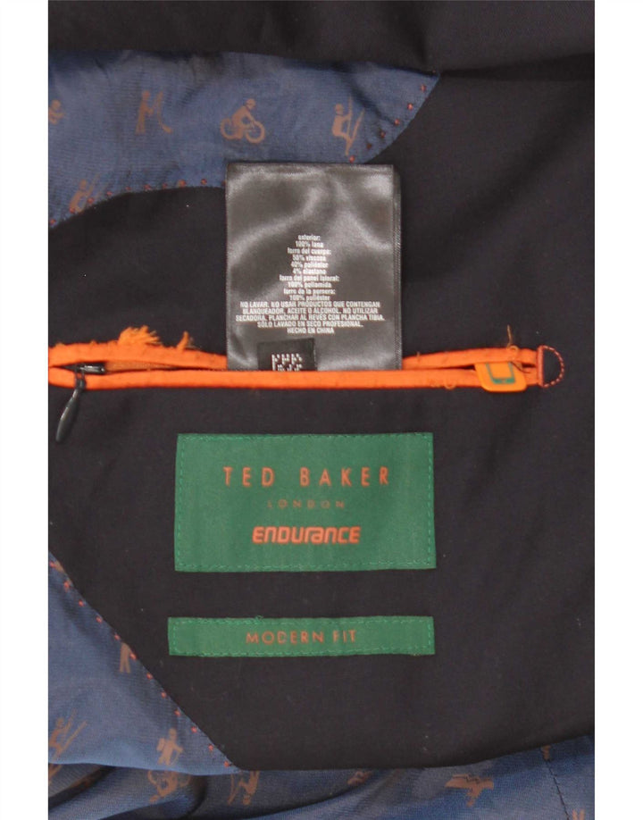 Ted Baker Chaqueta tipo blazer de 2 botones para hombre de corte moderno talla 42 XL Lana azul marino