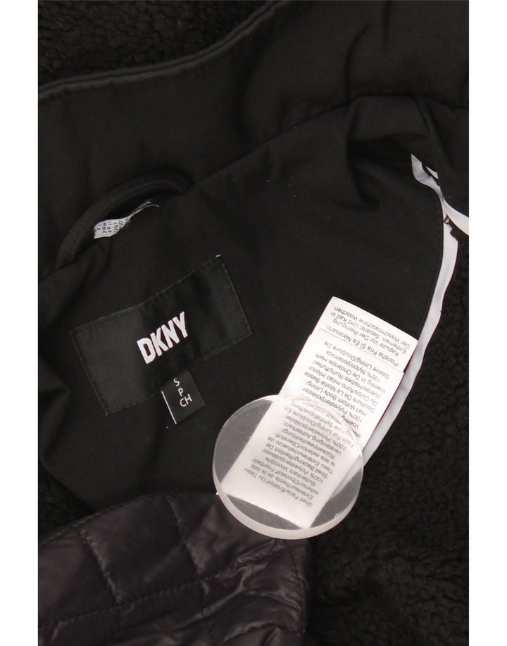 Giacca Parka con cappuccio da donna Dkny UK 10 piccola poliestere nero