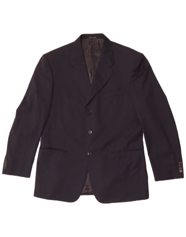 Cerruti 1881 Mens 3 Button Blazer Jacket IT 52 XL Navy Blue Wool