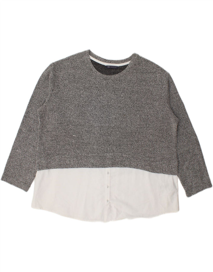 Bluzka damska Marks & Spencer UK 20 2XL Szary, plamkowany poliester