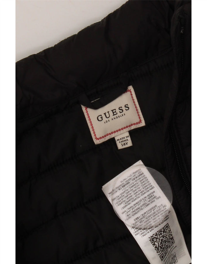 Guess Boys Padded Gilet 13-14 Years Black Polyamide