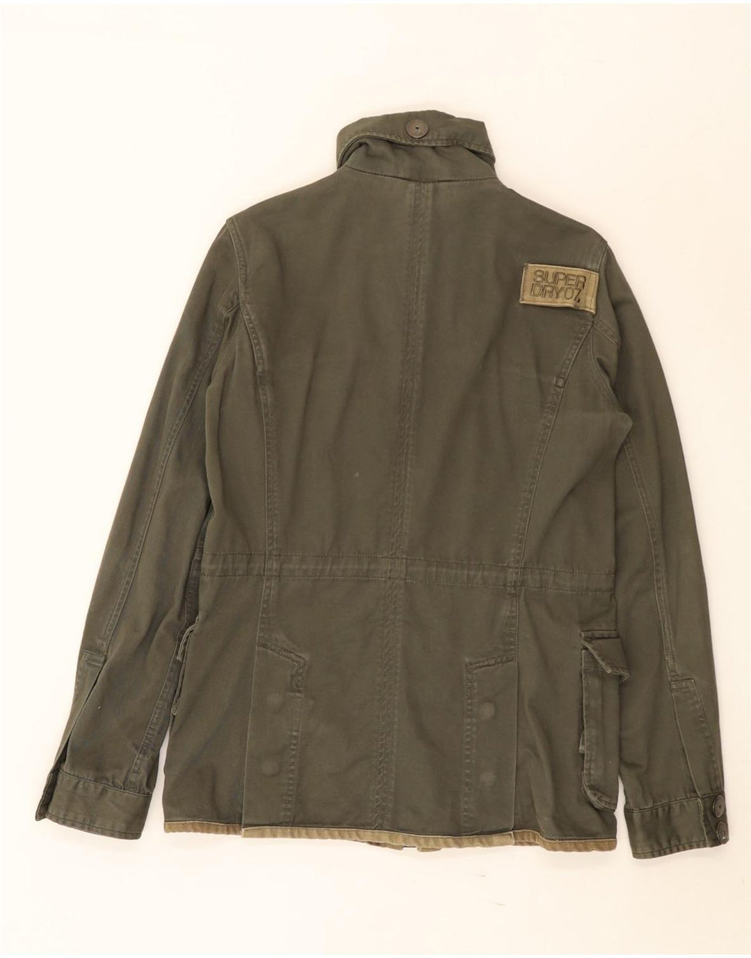 Superdry Mens Graphic Utility Jacket UK 38 Medium Khaki Cotton