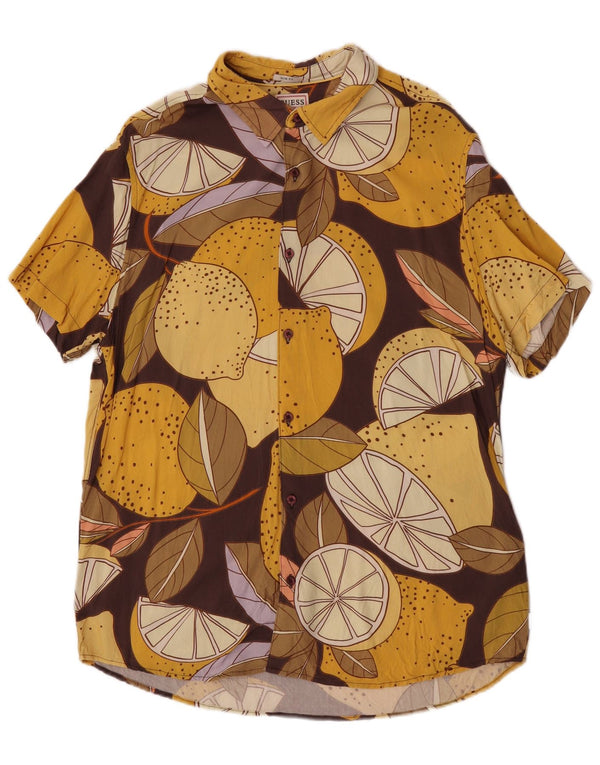 Guess Mens Short Sleeve Shirt XL Multicoloured