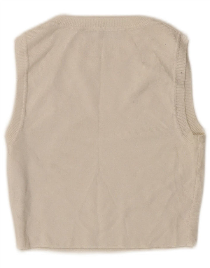 Zara Womens Crop Vest Top UK 12 Medium White Viscose