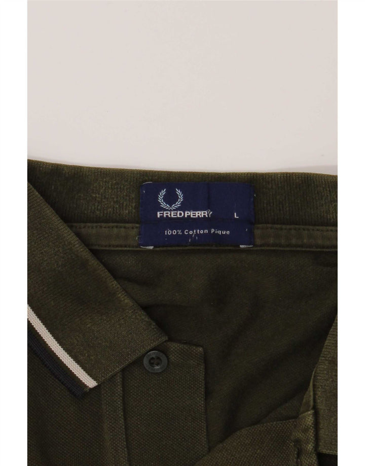 Męska koszulka polo Fred Perry, duża, bawełniana w paski khaki