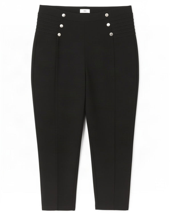 Zara Womens Cropped Trousers XL W32 L24 Black