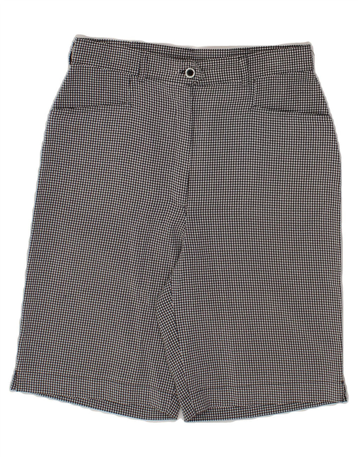 VINTAGE Womens Casual Shorts EU 38 Medium W30 Black Check Polyester Vintage Vintage and Second-Hand Vintage from Messina Hembry 