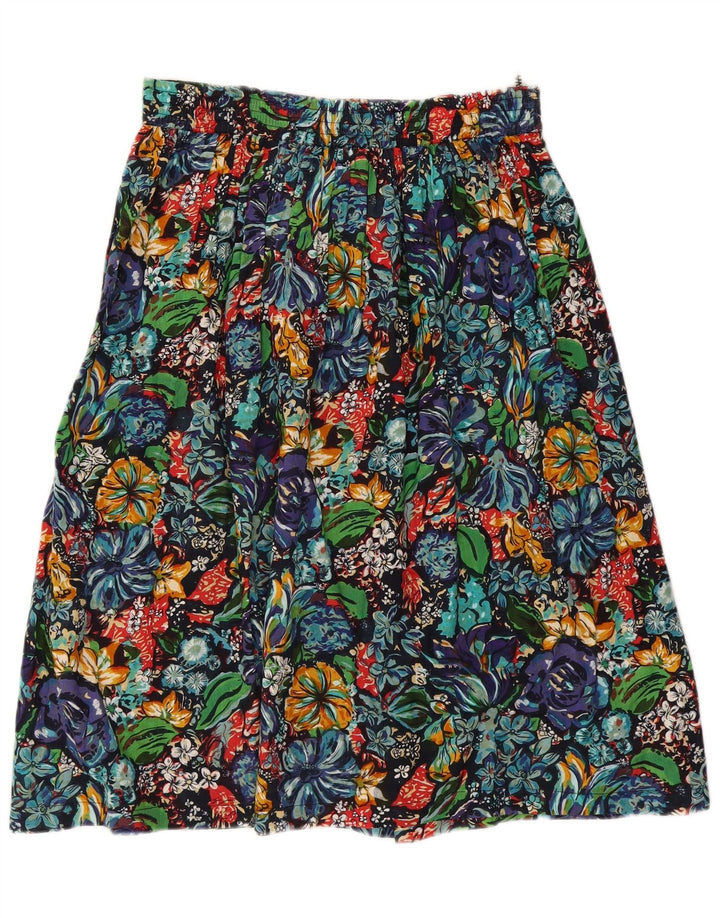 VINTAGE Womens Pleated Skirt Medium W32  Multicoloured Floral